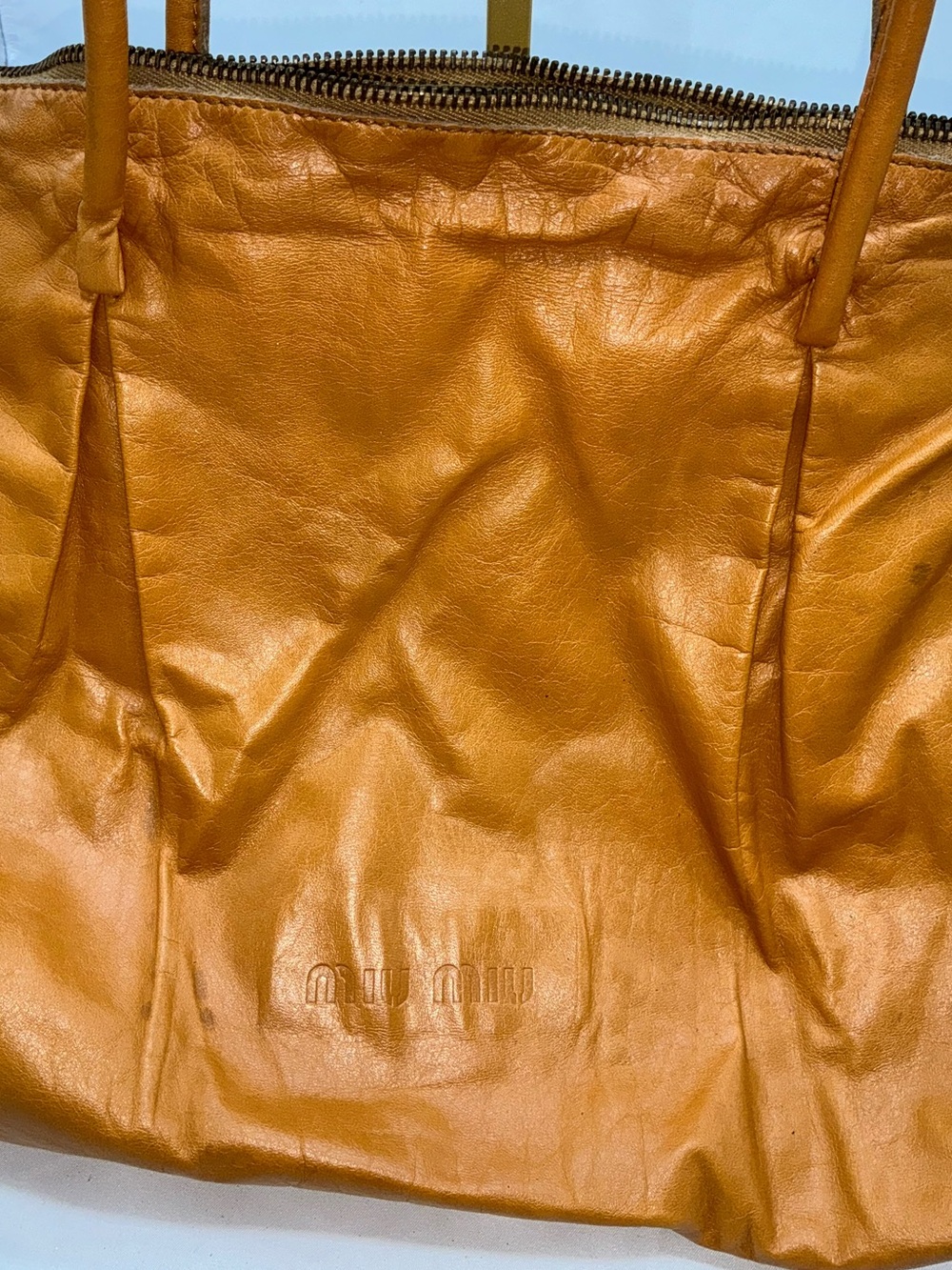 Miu Miu Brown Leather Vintage Zip Tote - Picture 8 of 12